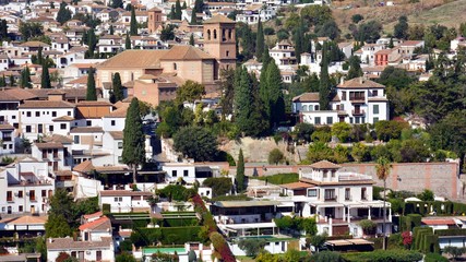 Fototapeta premium Vistas del barrio del Albayzín de Granada desde la Alhambra
