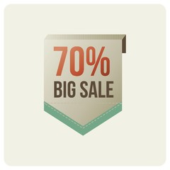 70 percent big sale badge