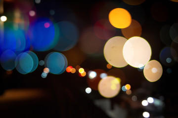 Blurred night bokeh city background