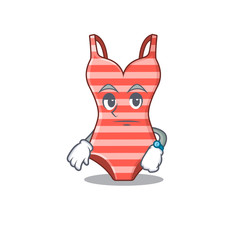 Mascot design style of swimsuit with waiting gesture