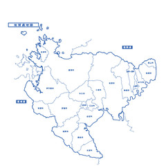 佐賀県地図 シンプル白地図 市区町村