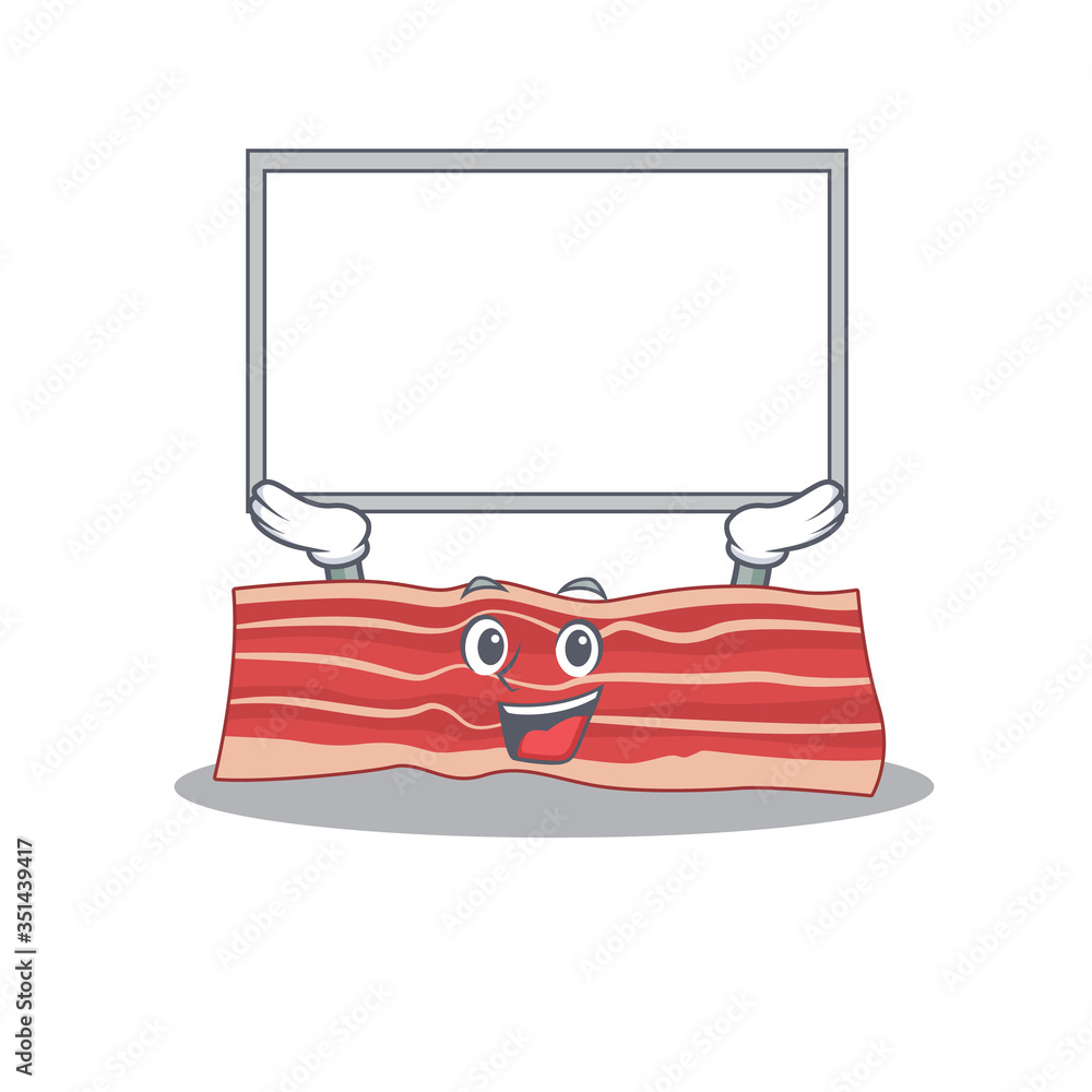 Canvas Prints Caricature character of bacon succeed lift up a board