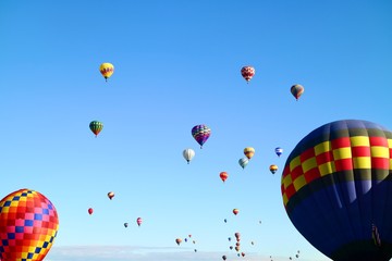 Albuquerque NM the U.S. - circa October 2018 : Ballons are flying at Albuquerque International...