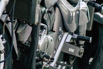 Fototapeta na wymiar Closeup of a motorcycle 