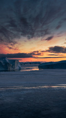 Naklejka na ściany i meble Ice covering the sea in Greenland