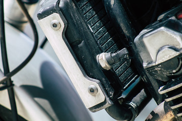 Closeup of a motorcycle 