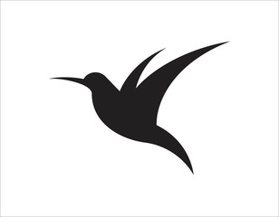 Black bird isolated. Logo design for company.