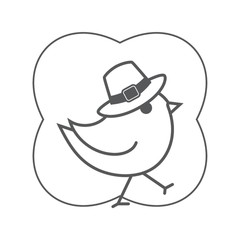 chick with a top hat