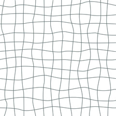 Geometric pattern with wavy stripes, notebook with the undulating fine mesh waves. Stylish texture with confused lines. Vector black grid pattern isolated for background, seamless