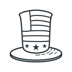 top hat with american flag