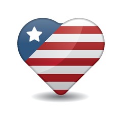 heart shaped america flag