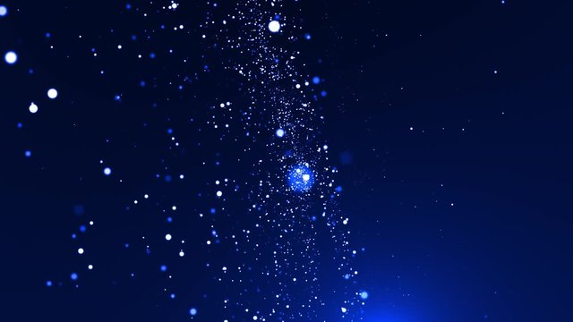 Abstract Blue Particles Background Looped