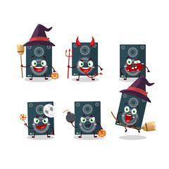 Halloween expression emoticons with cartoon character of loudspeaker