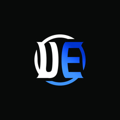 Initial Letter UE Circle Logo Design	