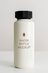 Minimal white water bottle mockup