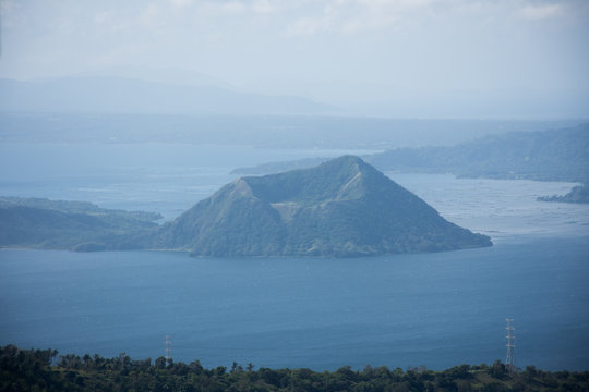Taal Volcano In Taal Lake, the second most active volcano in the Philippines.
