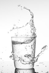 Water splashing from glass