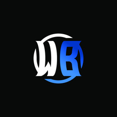 Initial Letter WB Circle Logo Design	