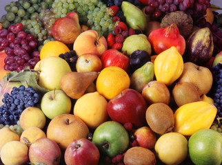 conjunto de frutasfruta, alimento, manzana, fruta, fresco, anaranjada, salubre, uva, uva, banana,...