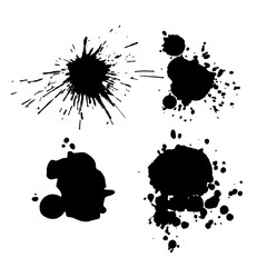 Ink blot collection isolated on white background, vector illustration