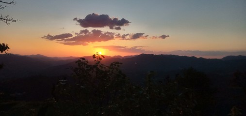 Fototapeta premium sunset in the mountains