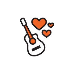Guitar icon with heart