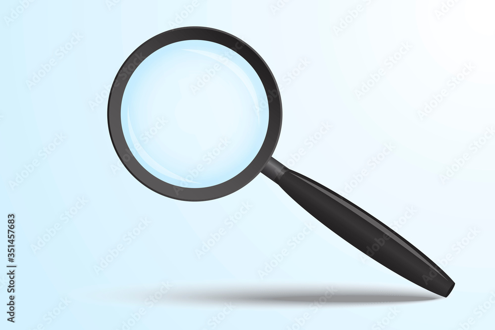 Poster magnifying glass icon. vector image of a magnifier for search. illustration of a realistic search to