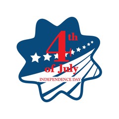 USA independence day label illustration.
