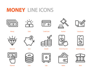set of money icons, finance, coin, payment, account,