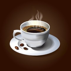 a cup of hot coffee