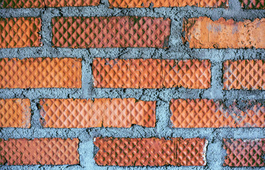 Rough brickwork-close-up, fragment of wall. Background image.