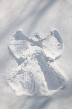 Snow angel pattern in snow