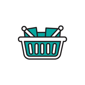 recommend clip art: Shopping basket with items
