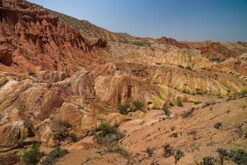  Skazka called Fairytale canyon is a beautiful canyon is located at the south of Issyk Kul Lake, Kyrgyzstan
