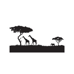 silhouette of a savannah