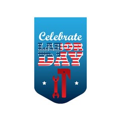 USA labor day label illustration.