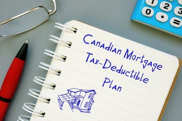 Financial concept meaning Canadian Mortgage Tax-Deductible Plan with sign on the piece of paper.