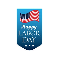 USA labor day label illustration.