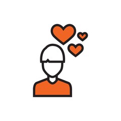 Man icon with heart