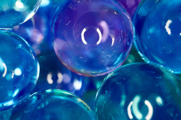 colorful hydrogel bead ball close up