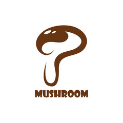 Mushroom logo modern and simple stamp style. nature or food vector design