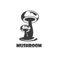 Mushroom logo modern and simple stamp style. nature or food vector design