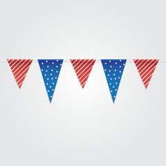 Obraz premium USA bunting flags illustration.