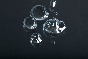 Black water background with bubbles