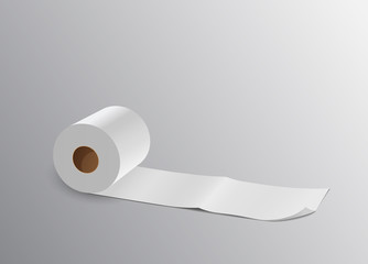 Tissue paper roll long on gray background, vector illustration