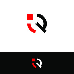 simple logo iq, combination of letters i and q - obrazy, fototapety, plakaty