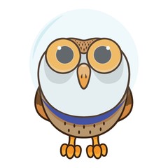 Owl wearing glass helmet