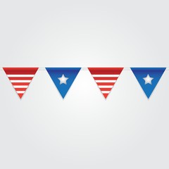 USA bunting flags illustration.