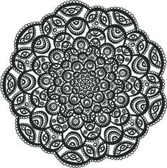 Beautiful lace-like vector mandala for adult coloring. Anti-stress therapy for everyone.