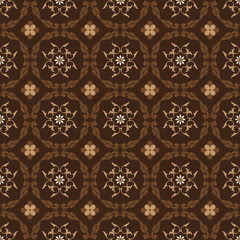 Beautiful floral motifs on Parang batik with simple dark brown color design